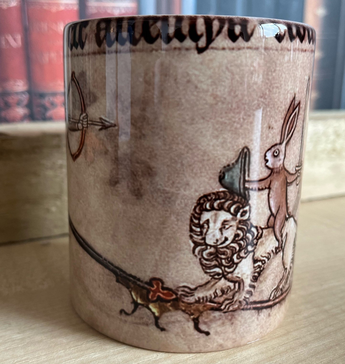 Medieval Duelling Rabbit on Lion and Snail/man Mug