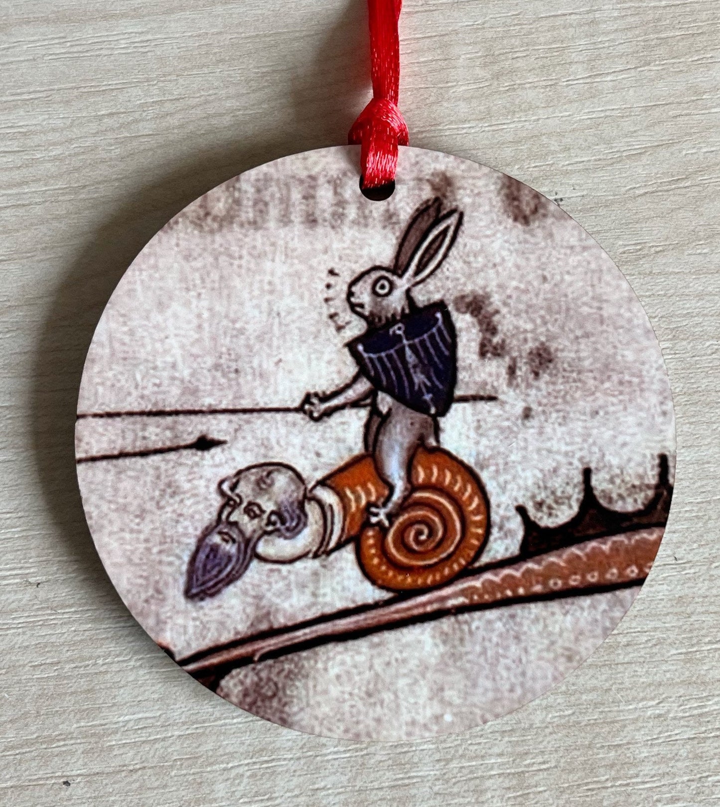 Medieval Rabbit Tree Decorations - Double sided