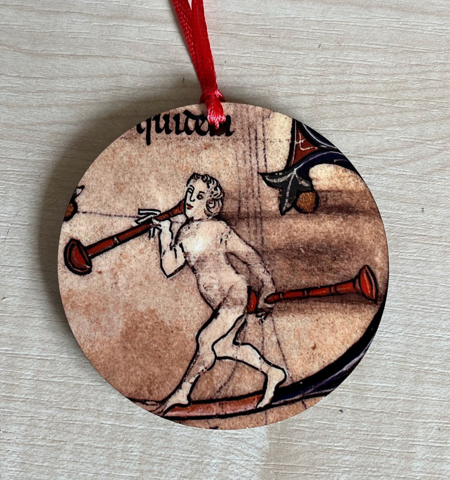 Medieval Butt Trumpet Tree Decorations - Double sided