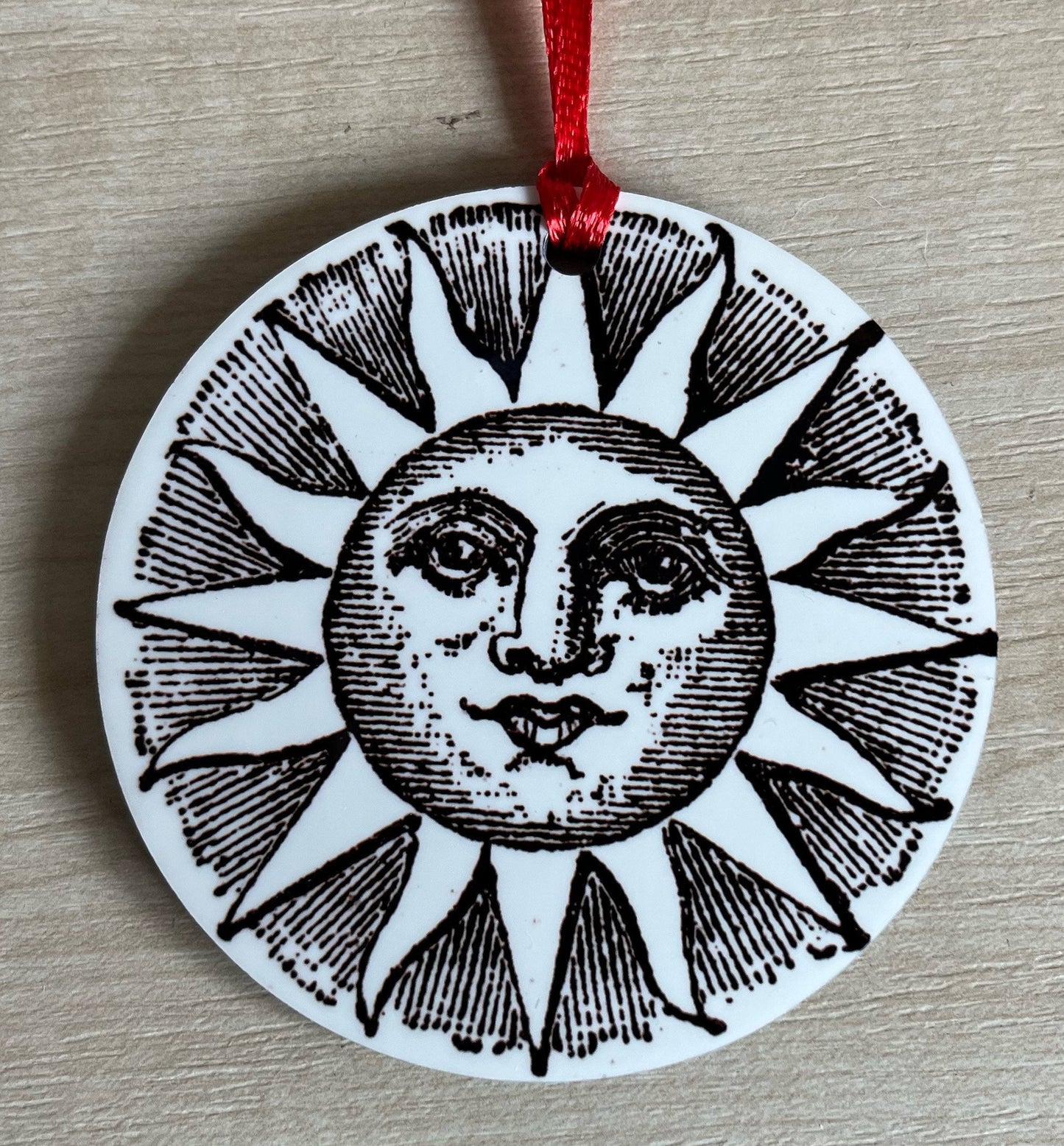 Vintage Sun and Moon Tree Decorations - Double sided