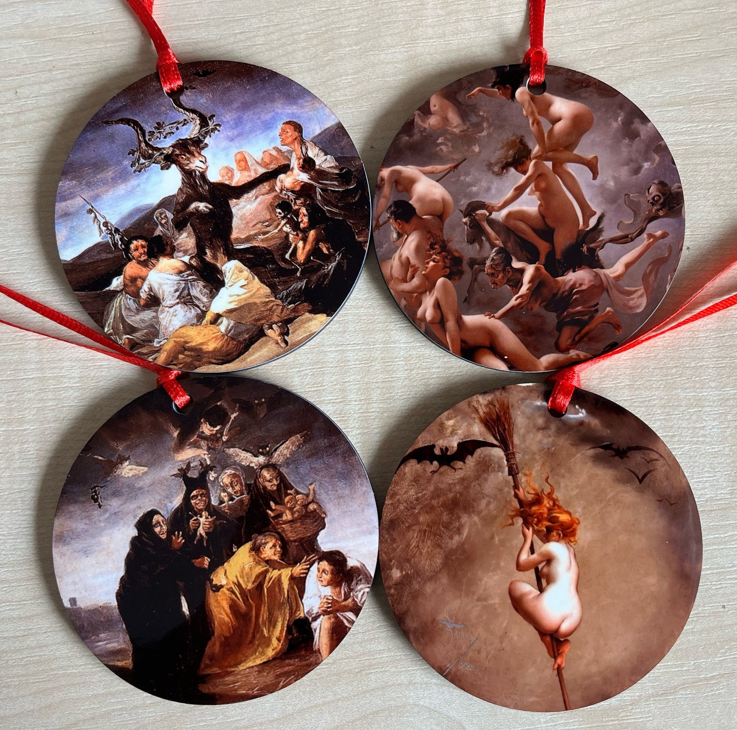 Witches Sabbath Tree Decorations - Double sided