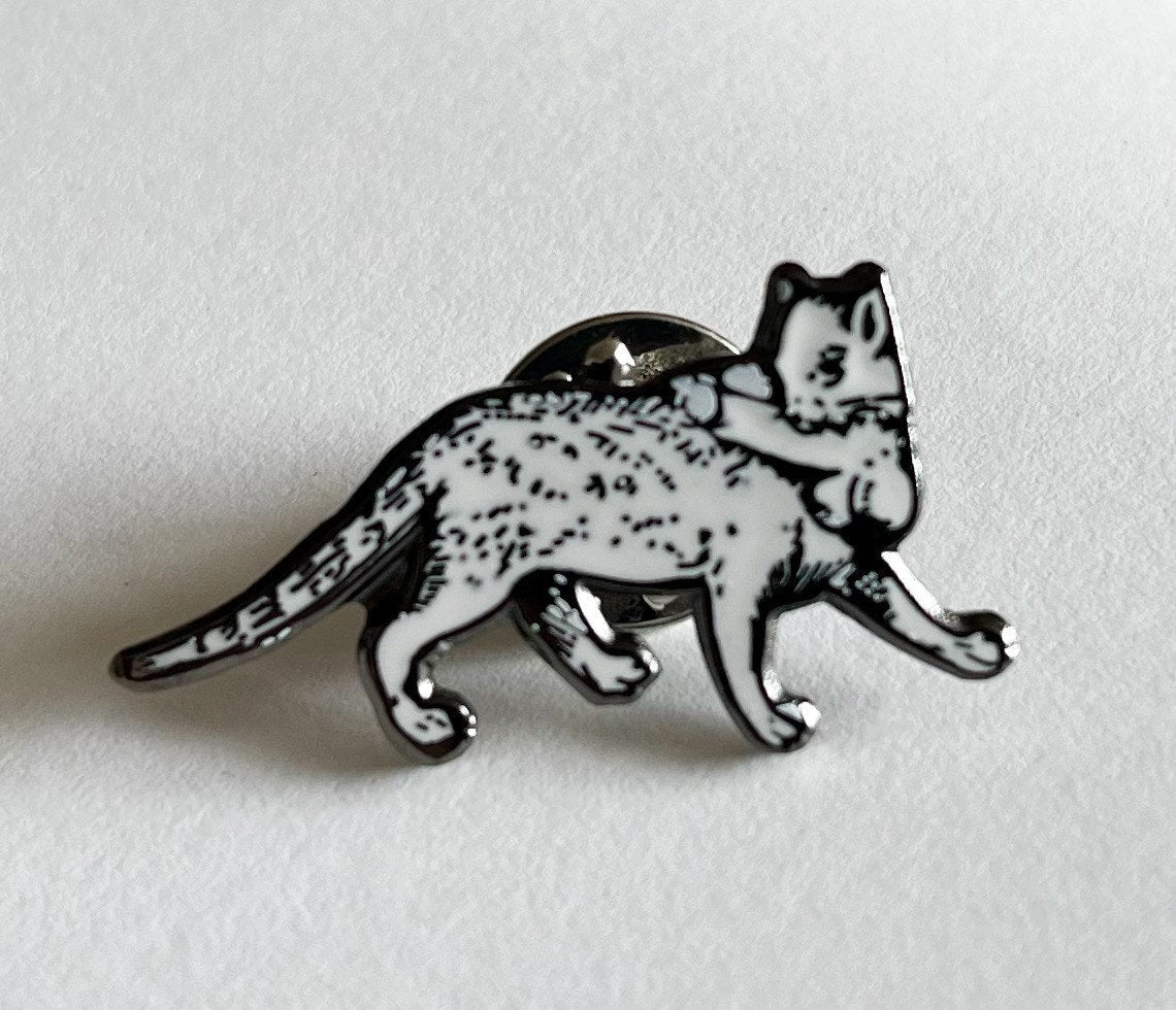 Enamel Penis Stealing Cat Lapel Pin