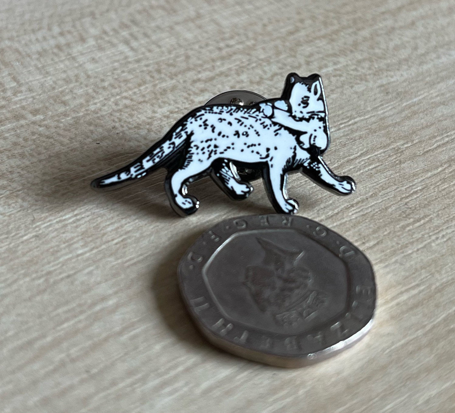 Enamel Penis Stealing Cat Lapel Pin