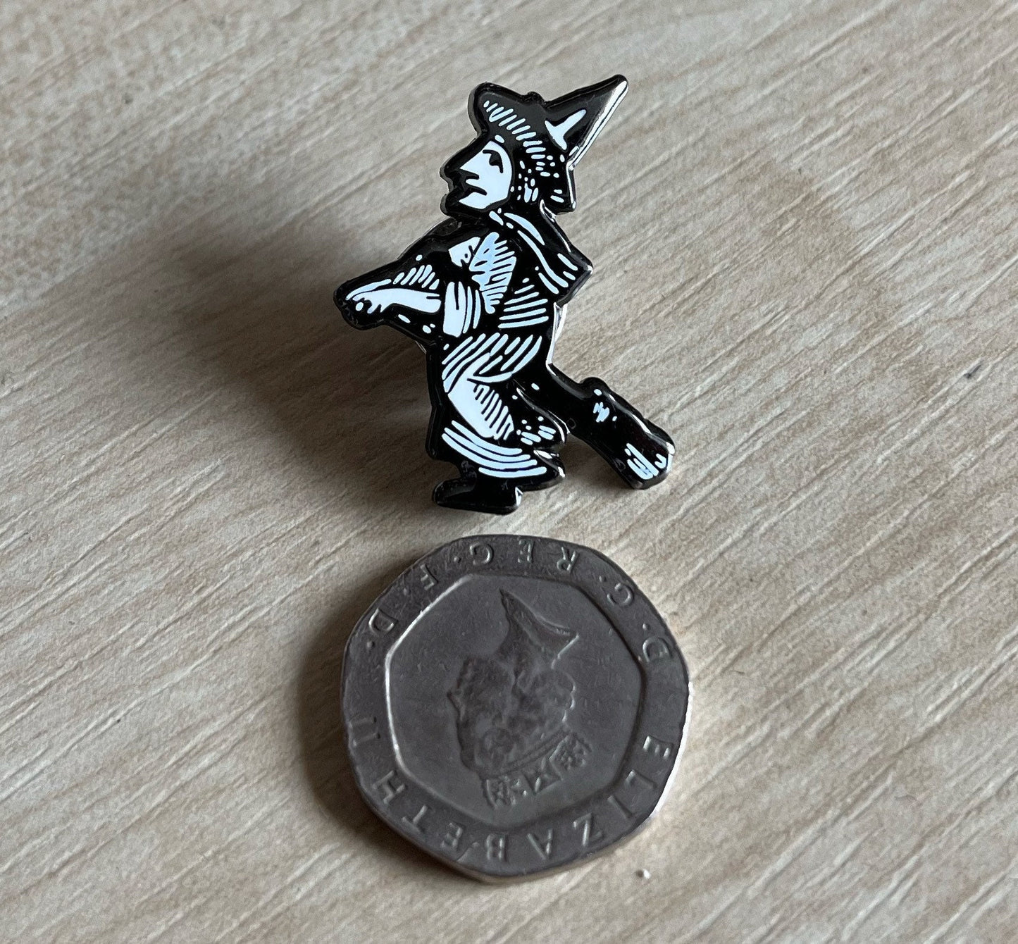 Enamel Witch on Broom Lapel Pin