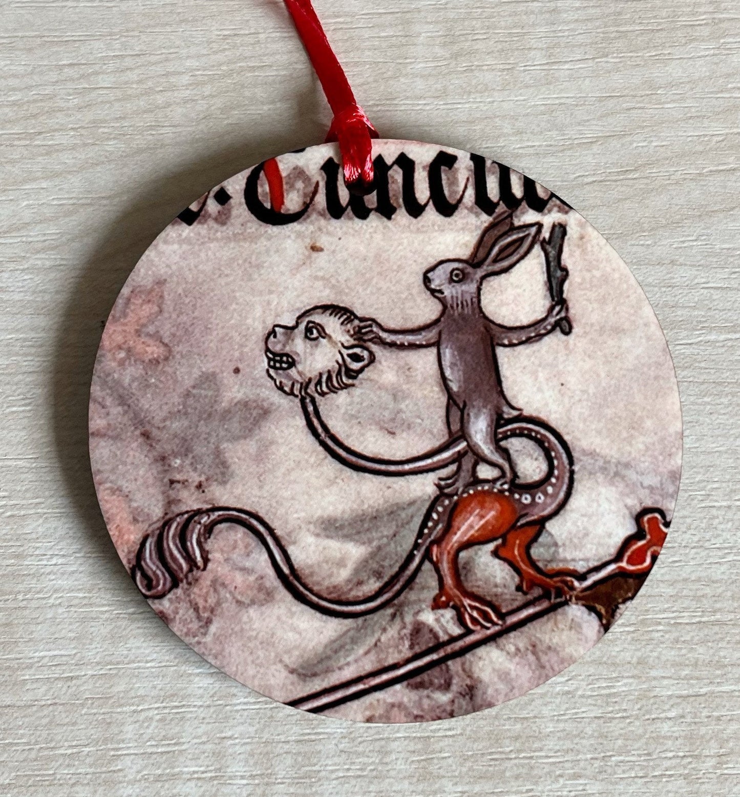 Medieval Rabbit Tree Decorations - Double sided