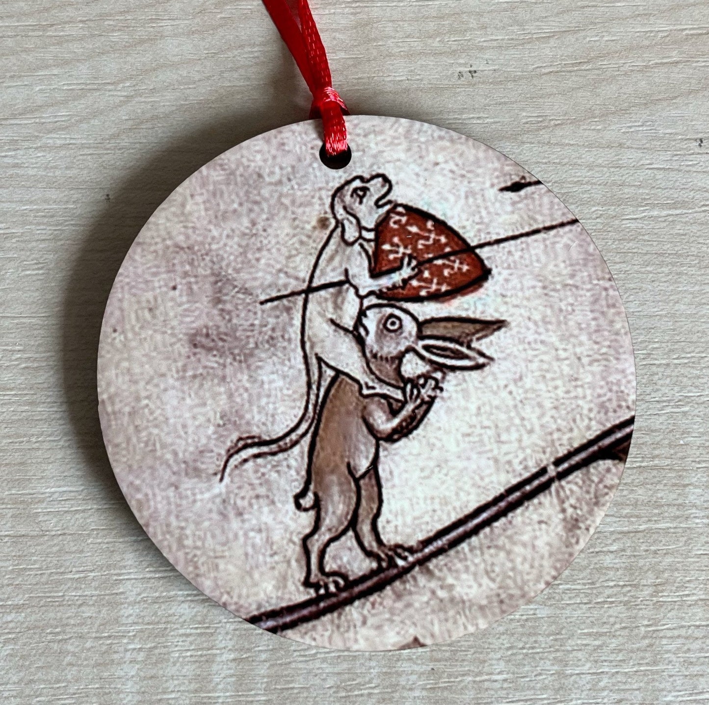 Medieval Rabbit Tree Decorations - Double sided