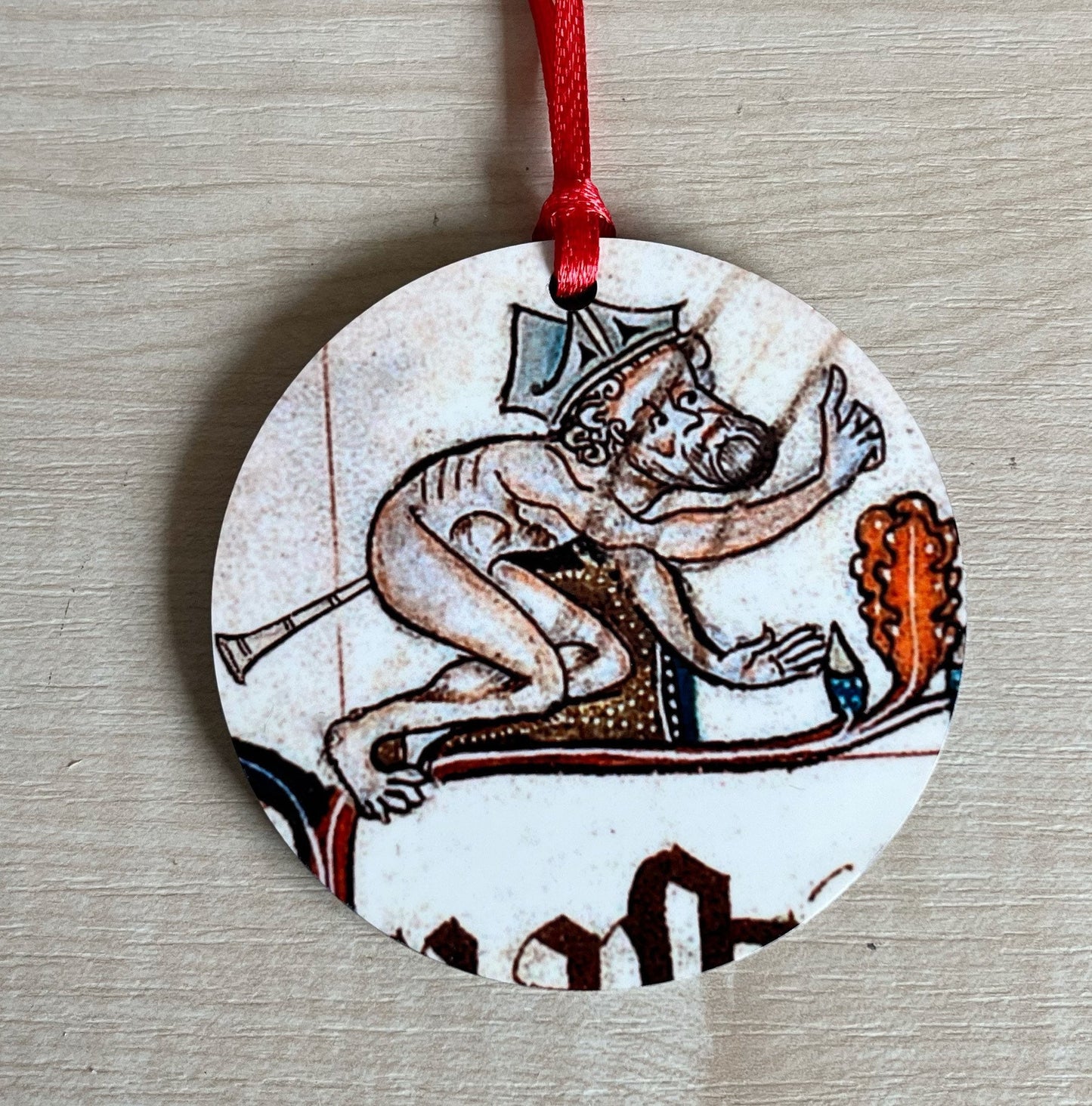 Medieval Butt Trumpet Tree Decorations - Double sided