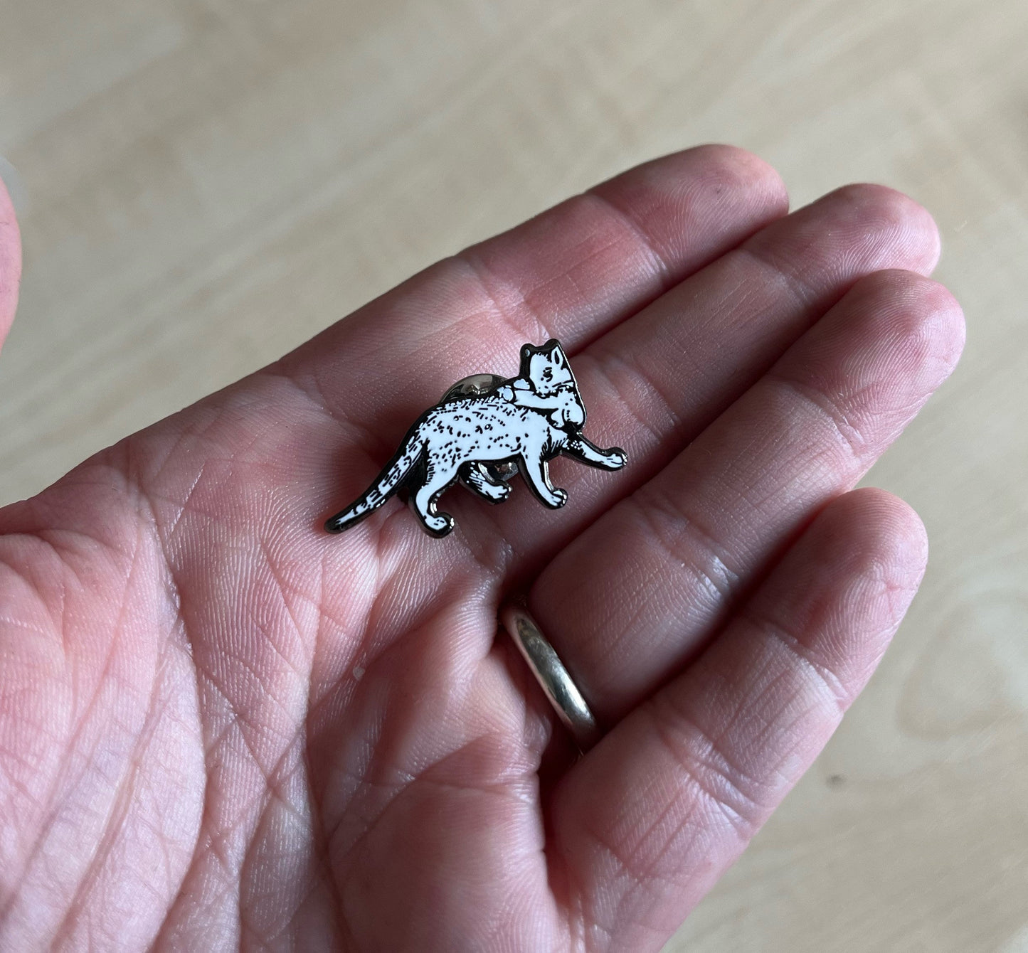 Enamel Penis Stealing Cat Lapel Pin