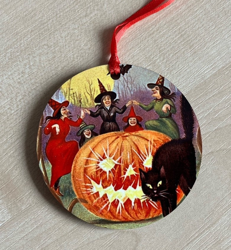 Vintage Pumpkin Tree Decorations - double sided