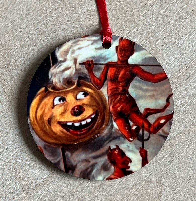 Vintage Pumpkin Tree Decorations - double sided