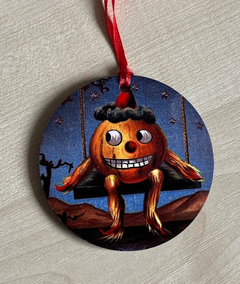Vintage Pumpkin Tree Decorations - double sided