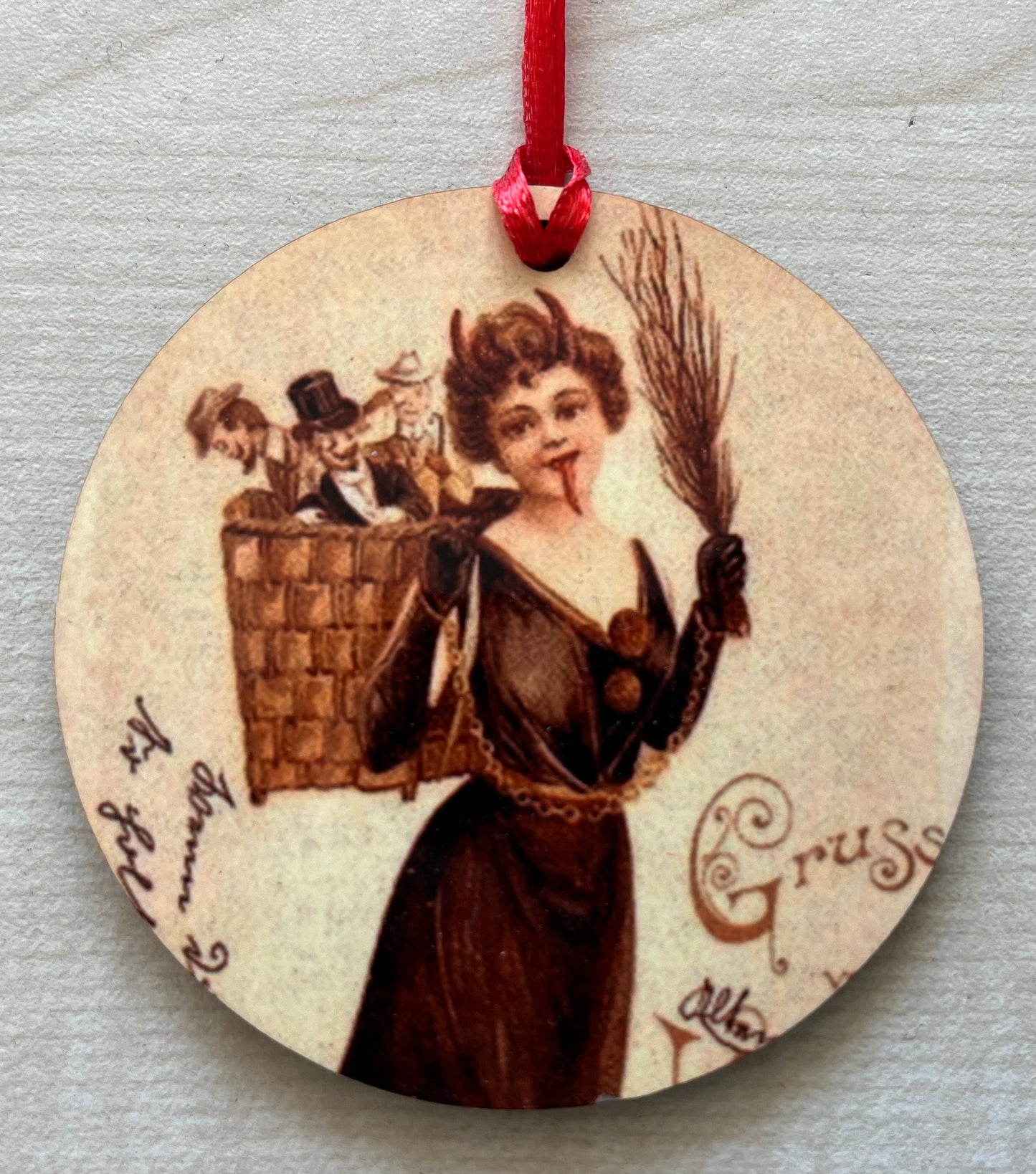 Lady Krampus Tree Decorations - double sided