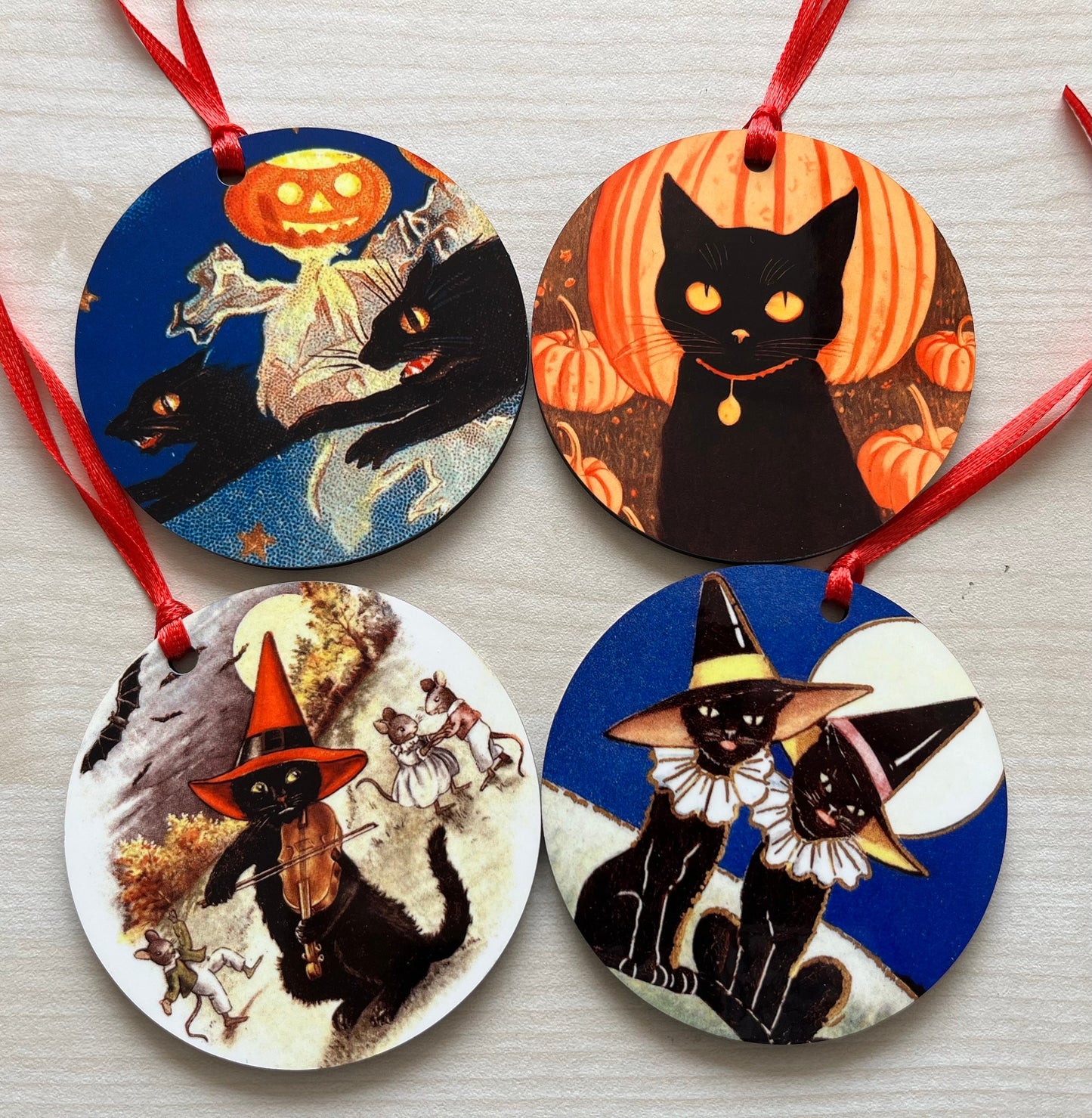 Halloween Cat tree decorations - Double sided