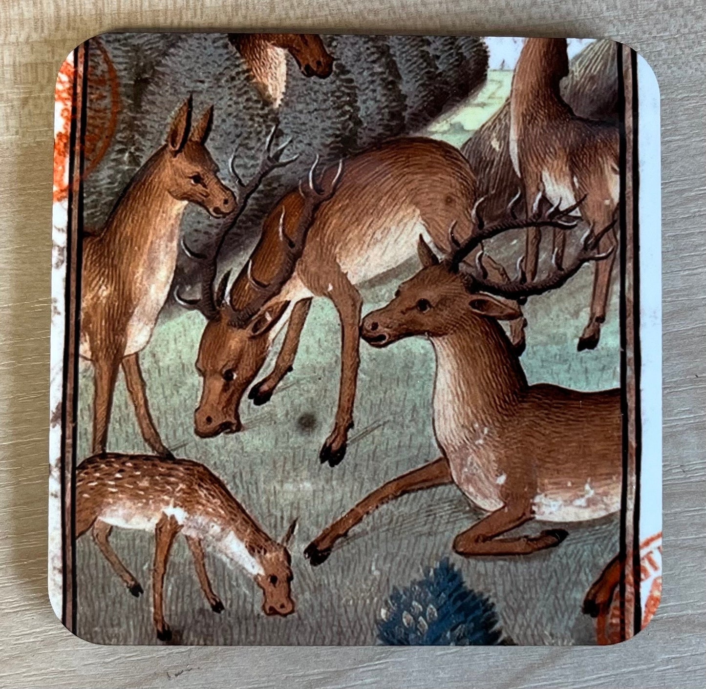 Medieval Deer/Stag coasters - set of 4