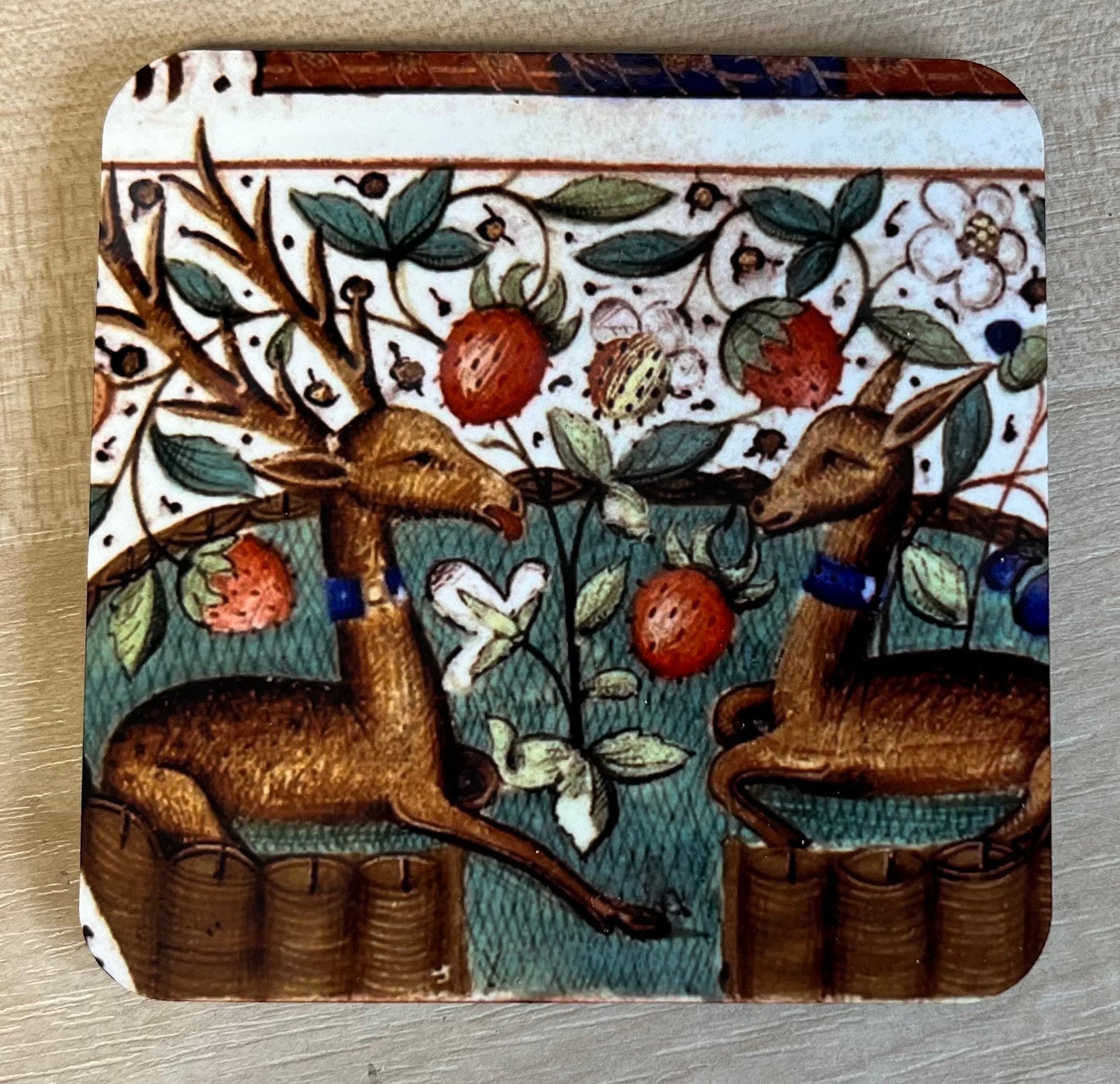 Medieval Deer/Stag coasters - set of 4