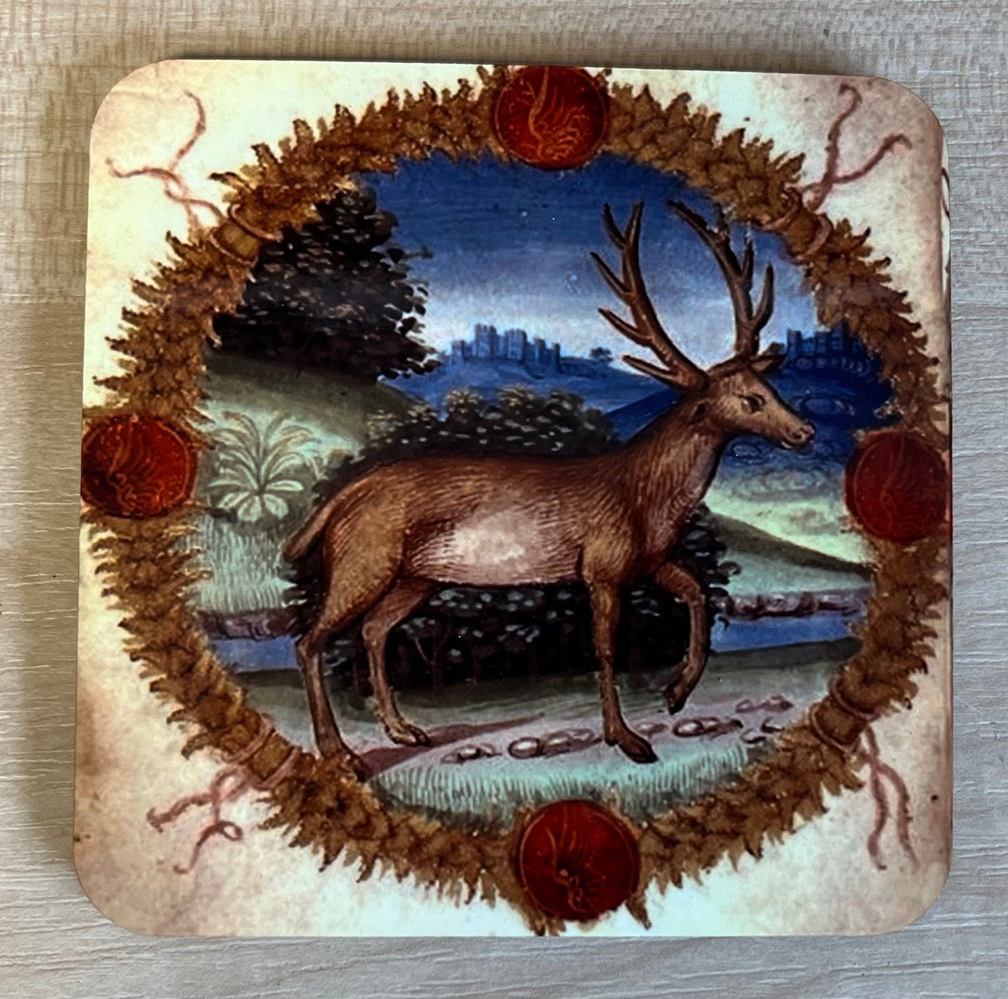 Medieval Deer/Stag coasters - set of 4