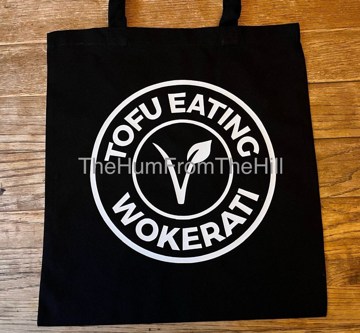Tofu Eating Wokerati Tote Bag - cotton