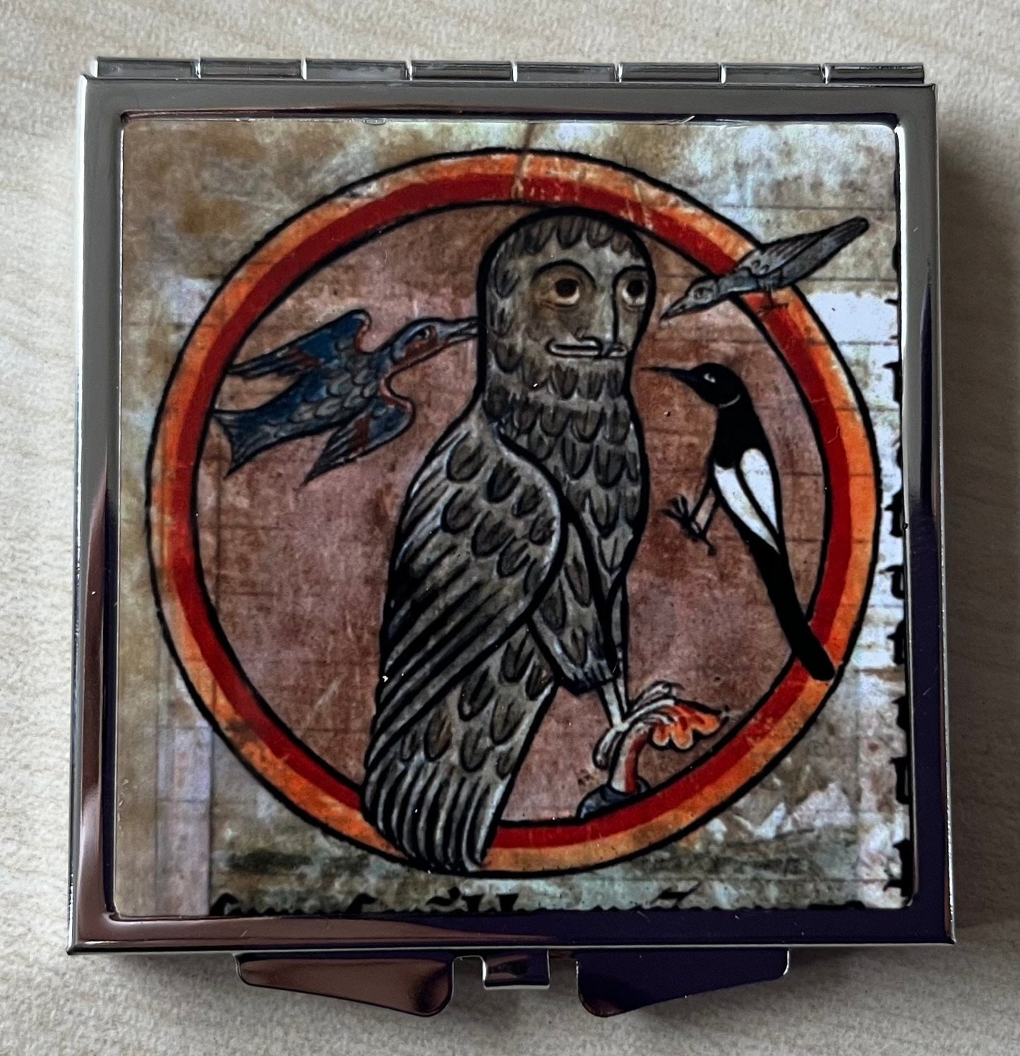 Medieval Owl Compact Mirror