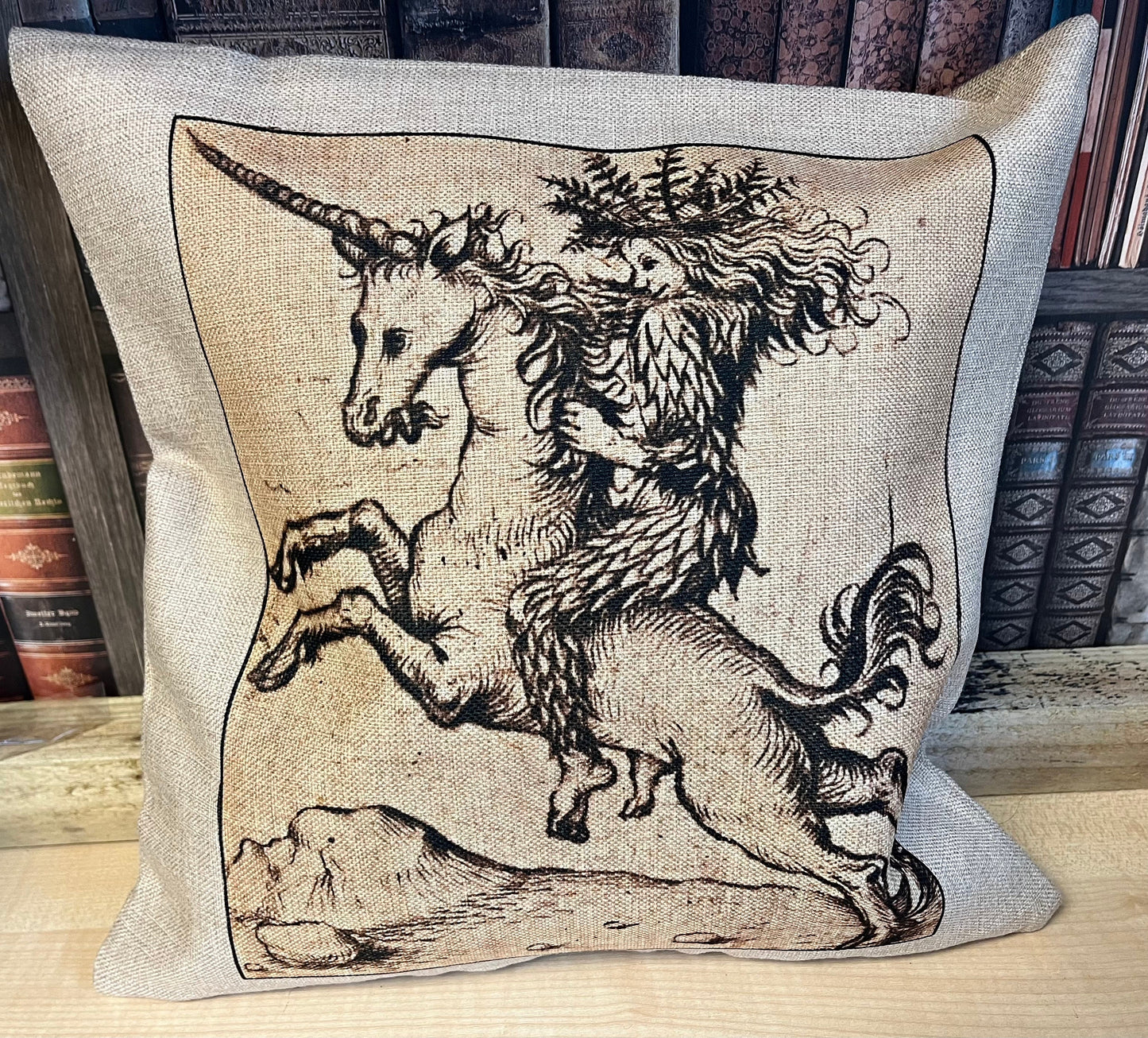 Wild Woman on Unicorn Cushion Cover 40cm x 40cm - (cover only)
