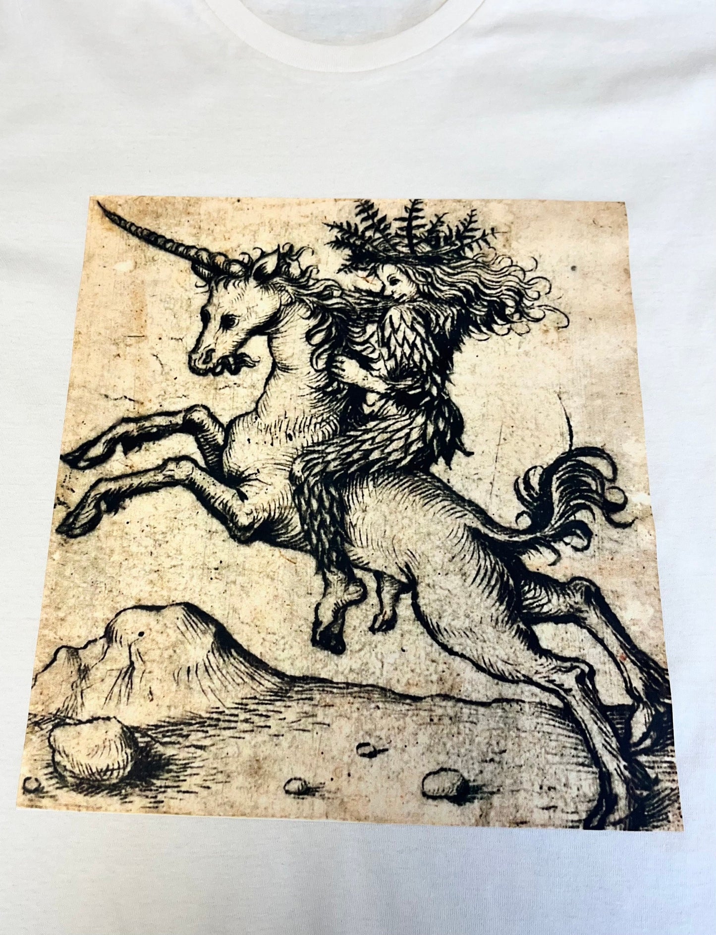 LADIES T Shirt - Wild Woman Riding a Unicorn