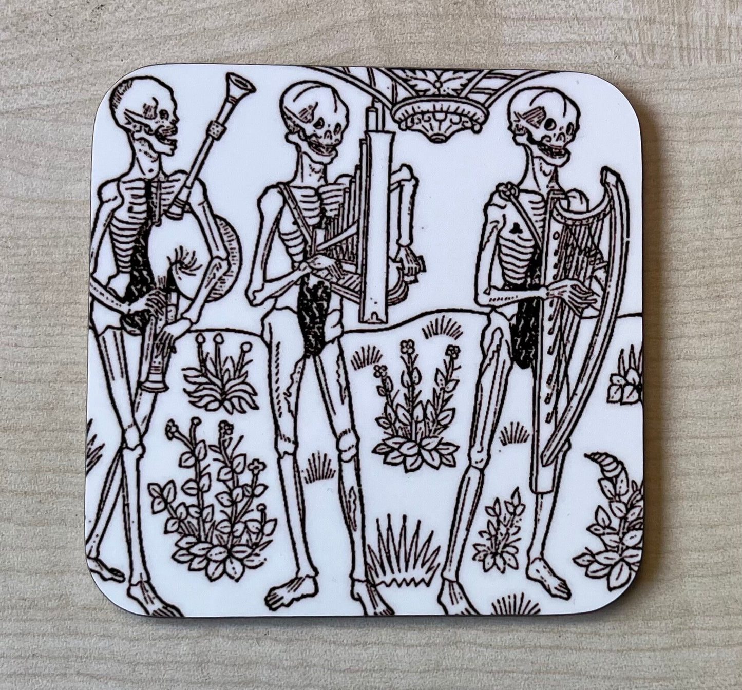B&W Dance of Death design coasters - set of 4