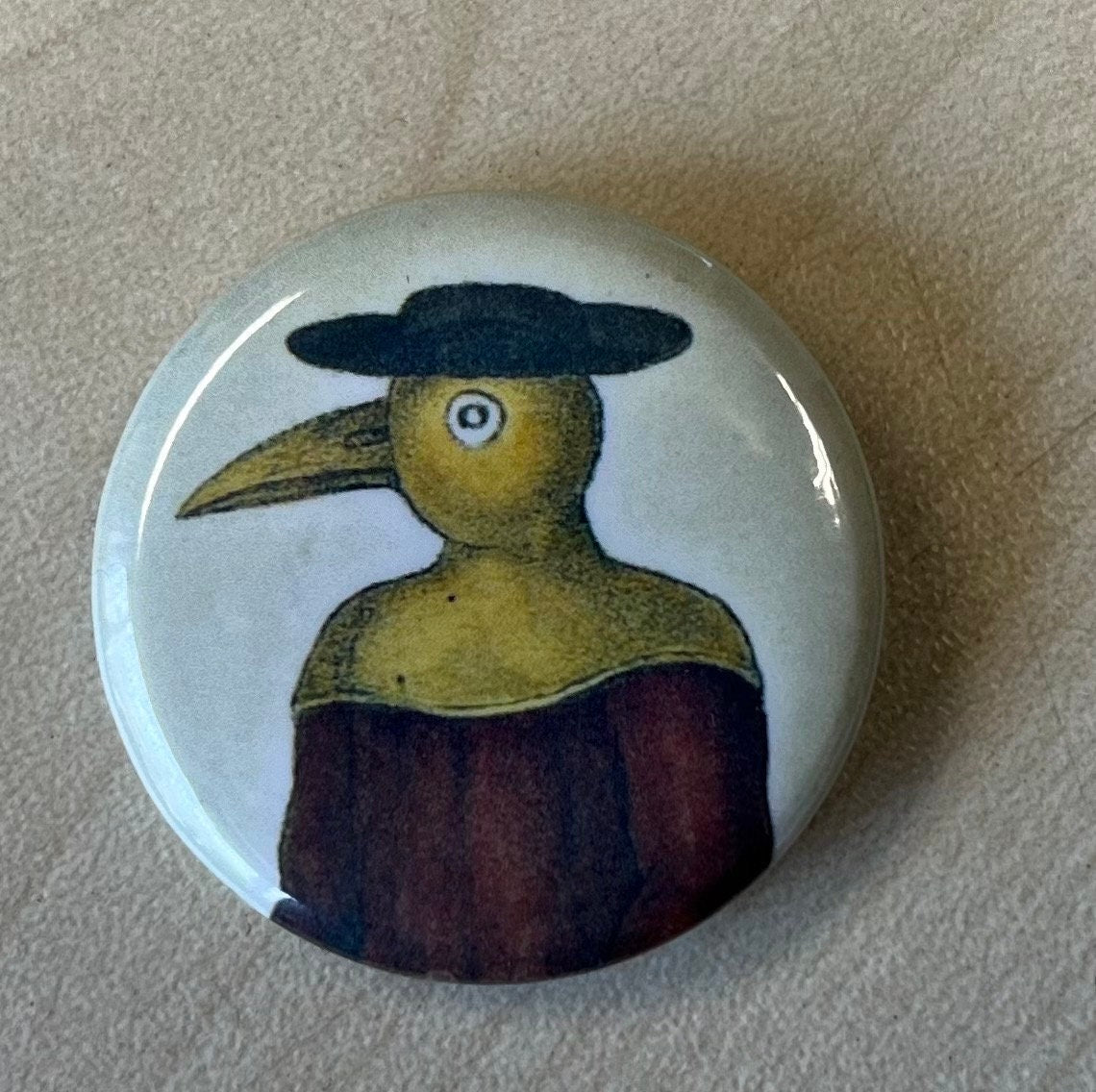 Plague Dr Button Badge 32mm
