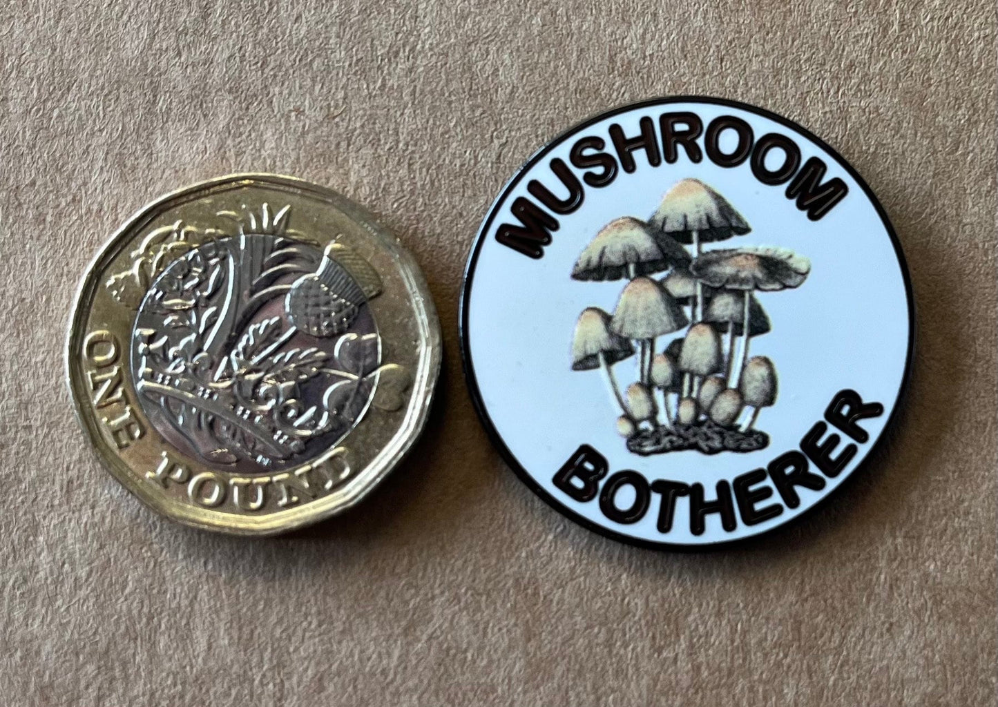 Enamel Mushroom Botherer Lapel Pin