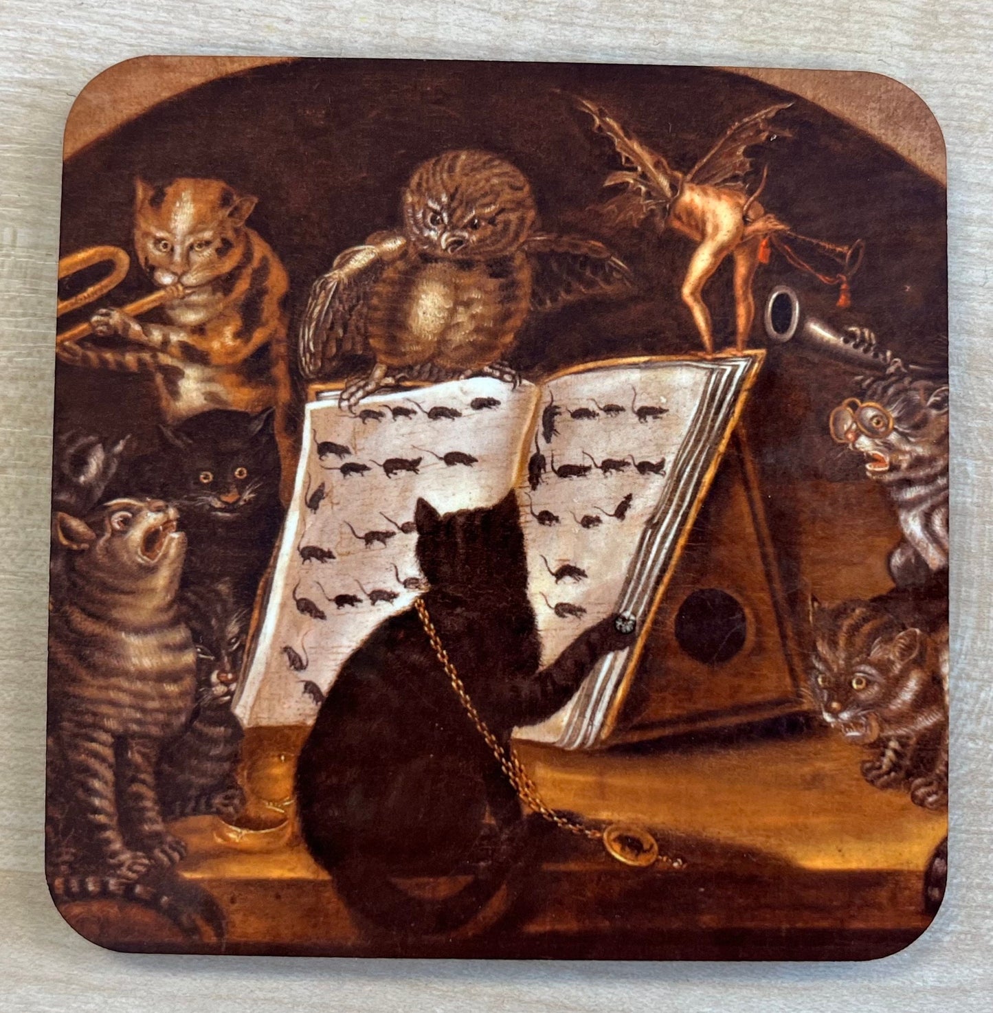 Cat School Painting coasters - set of 4