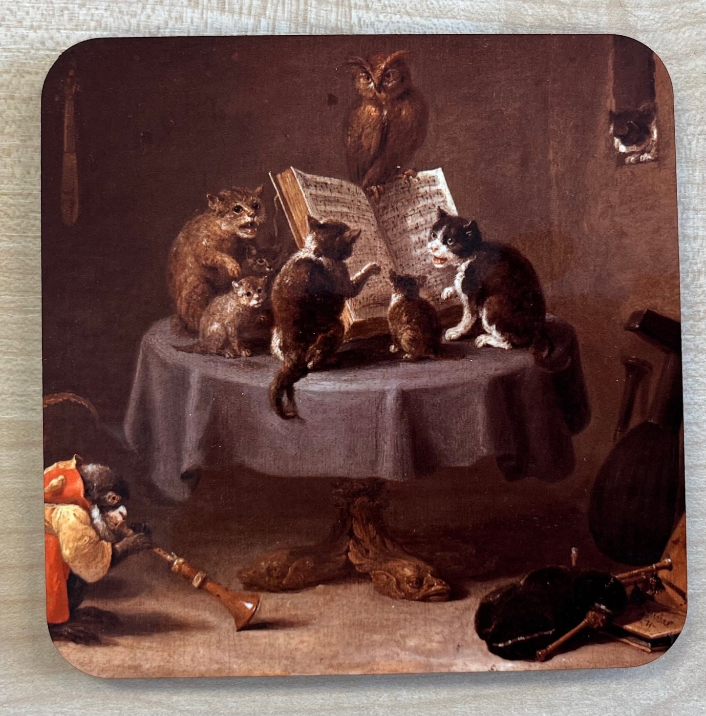 Cat School Painting coasters - set of 4