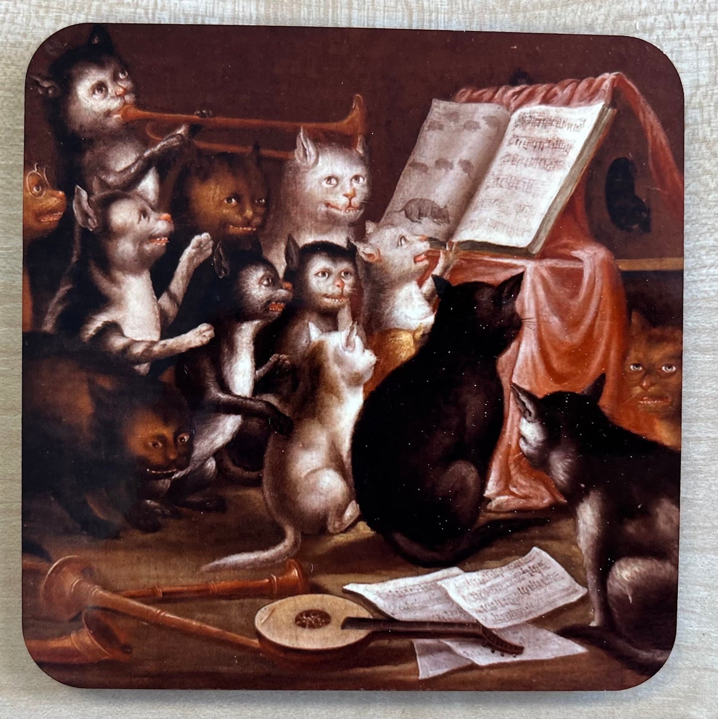 Cat School Painting coasters - set of 4