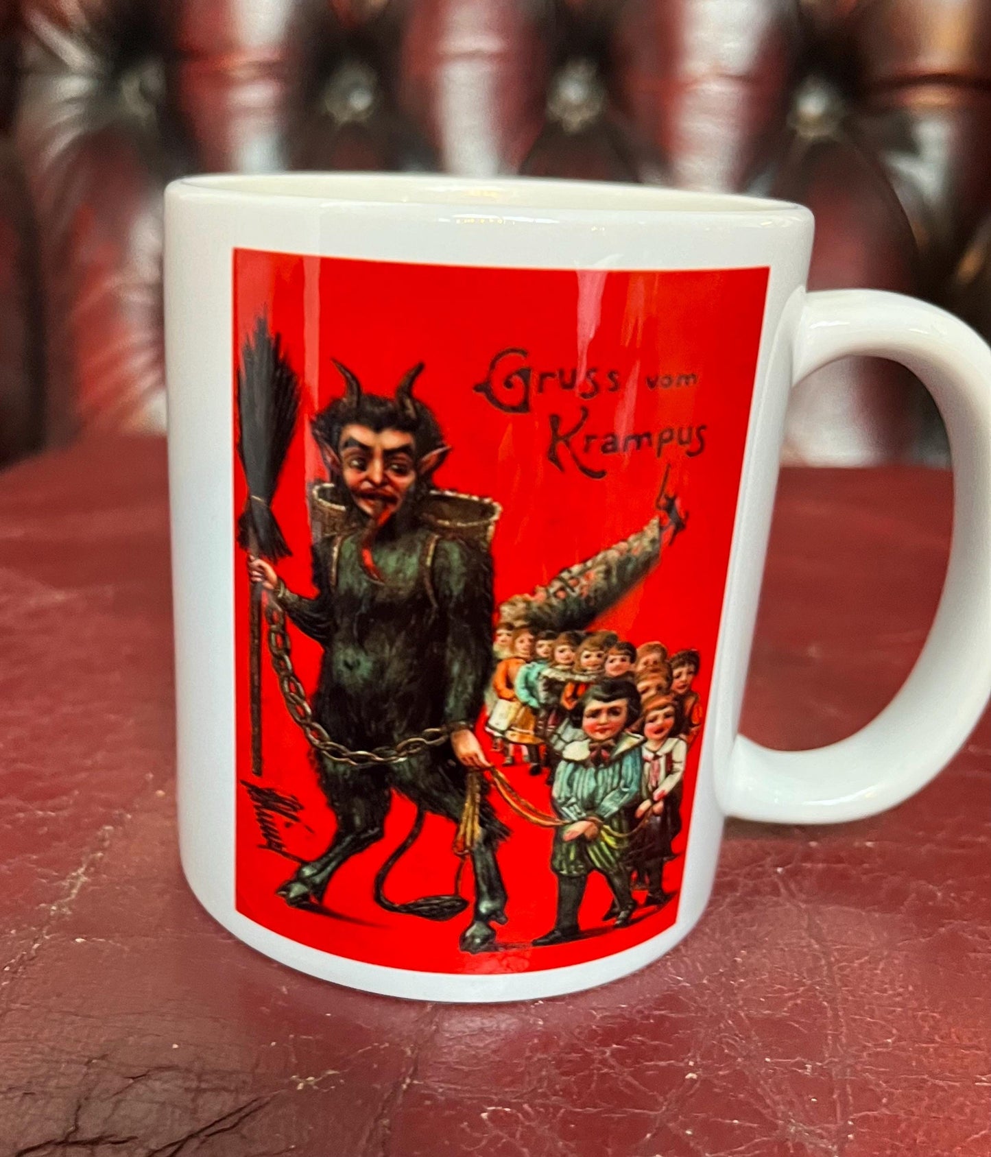 Krampus mug - red background