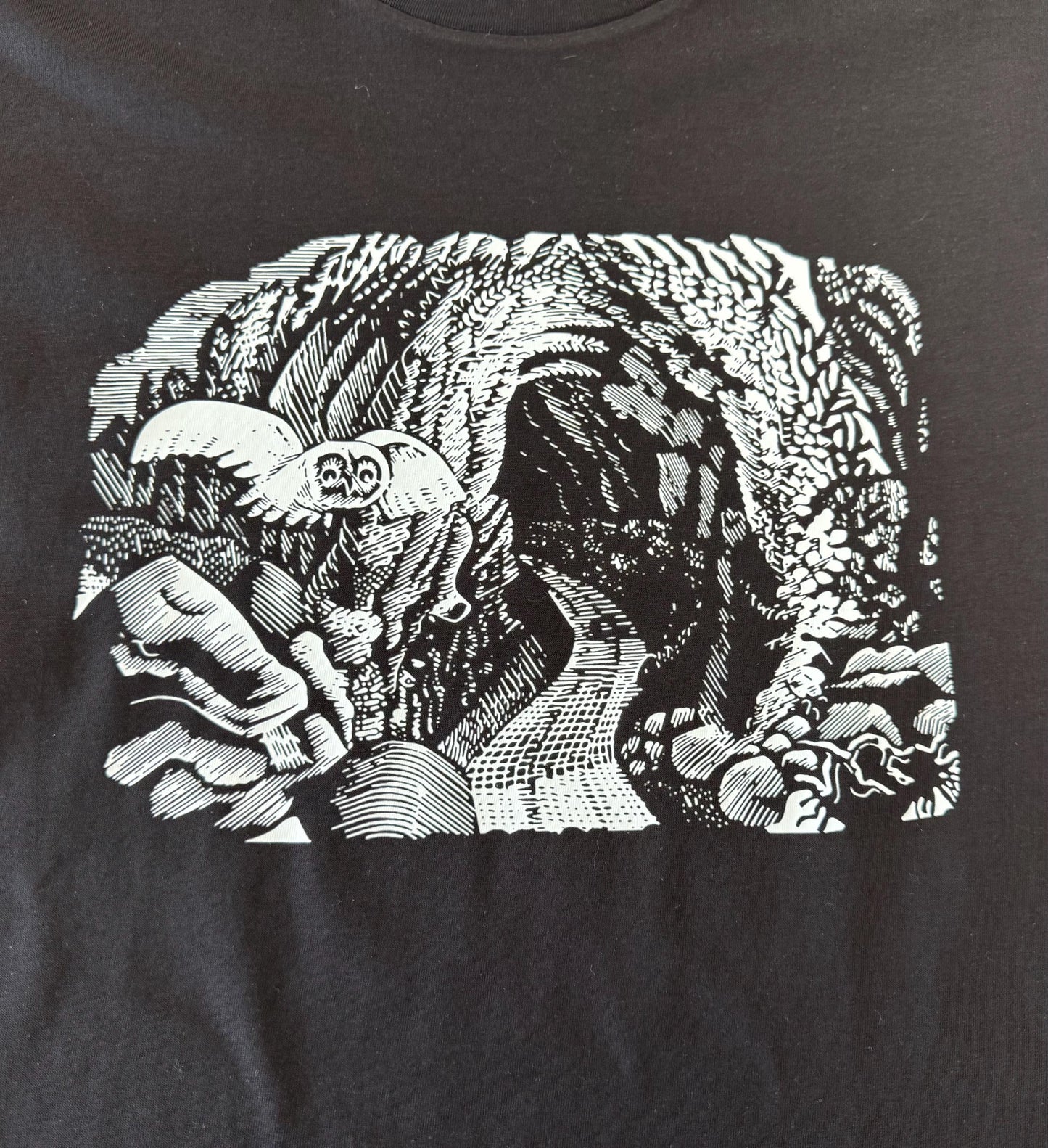 LADIES T Shirt - Eric Ravilious - Owl on a Rocky Lane