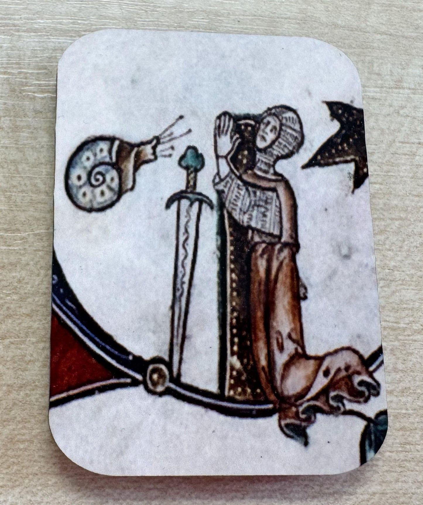 Medieval Knight vs Snail Fridge Magnets - set of 4