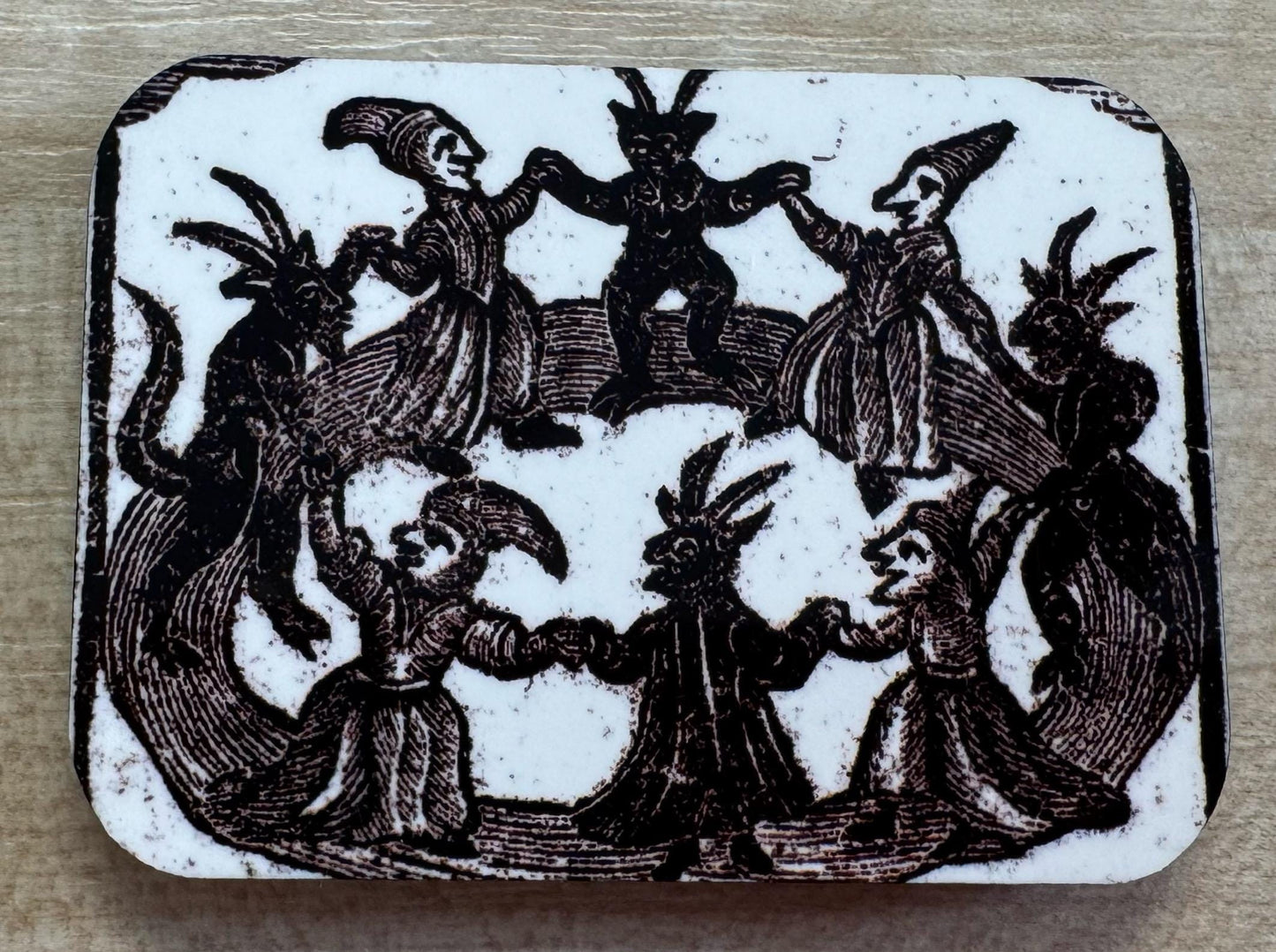 Woodcut Witch Fridge Magnets