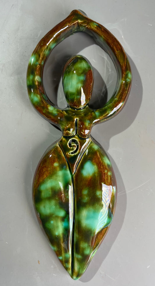 Goddess Wall Plaque -  Forest glaze