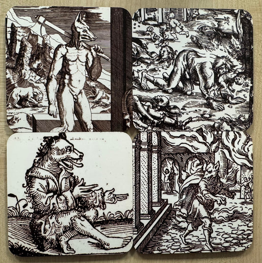 Werewolf (15th-18th century) coasters - set of 4