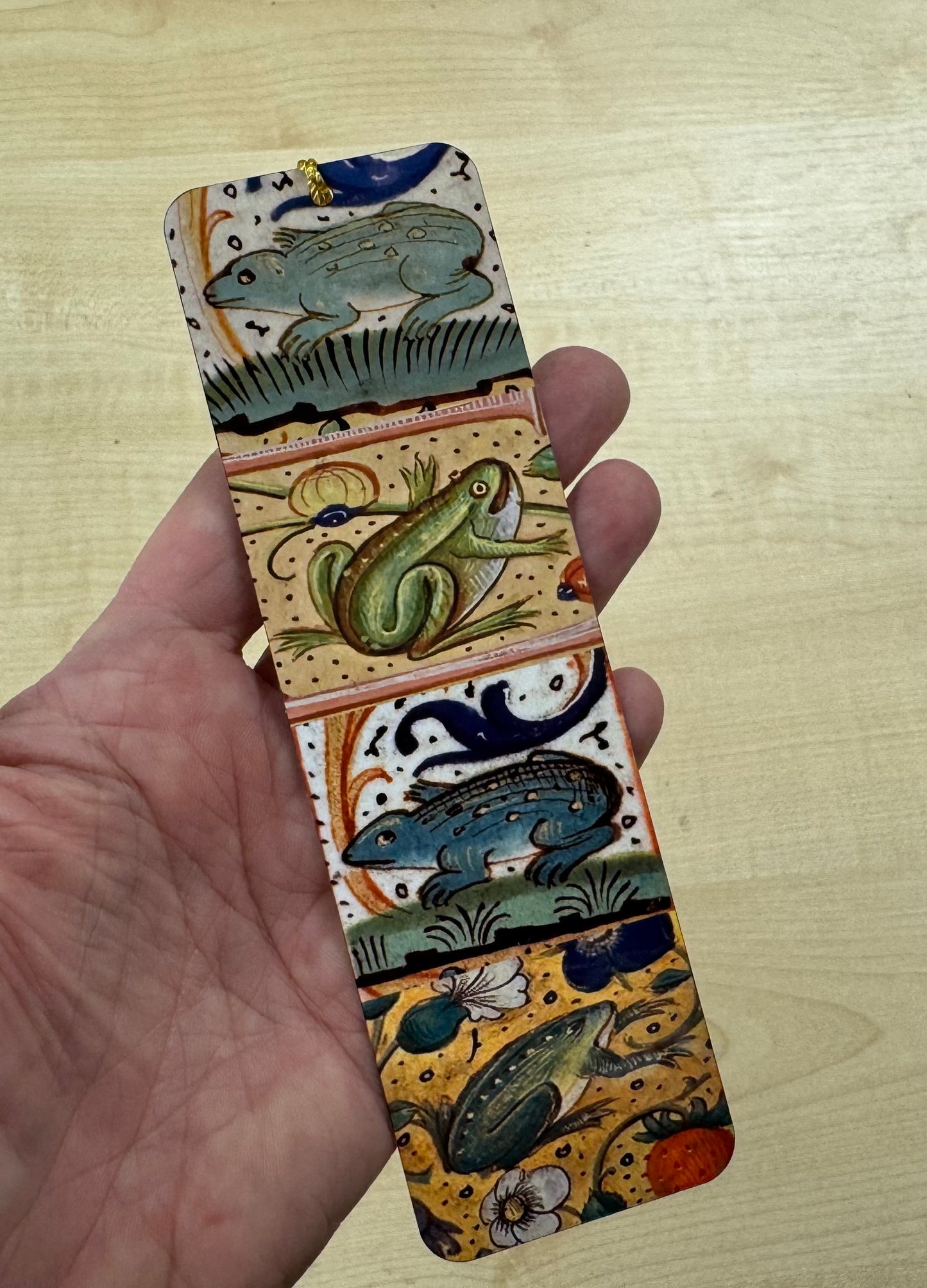 Medieval Frog Bookmark (aluminium) - choose from 2 sizes
