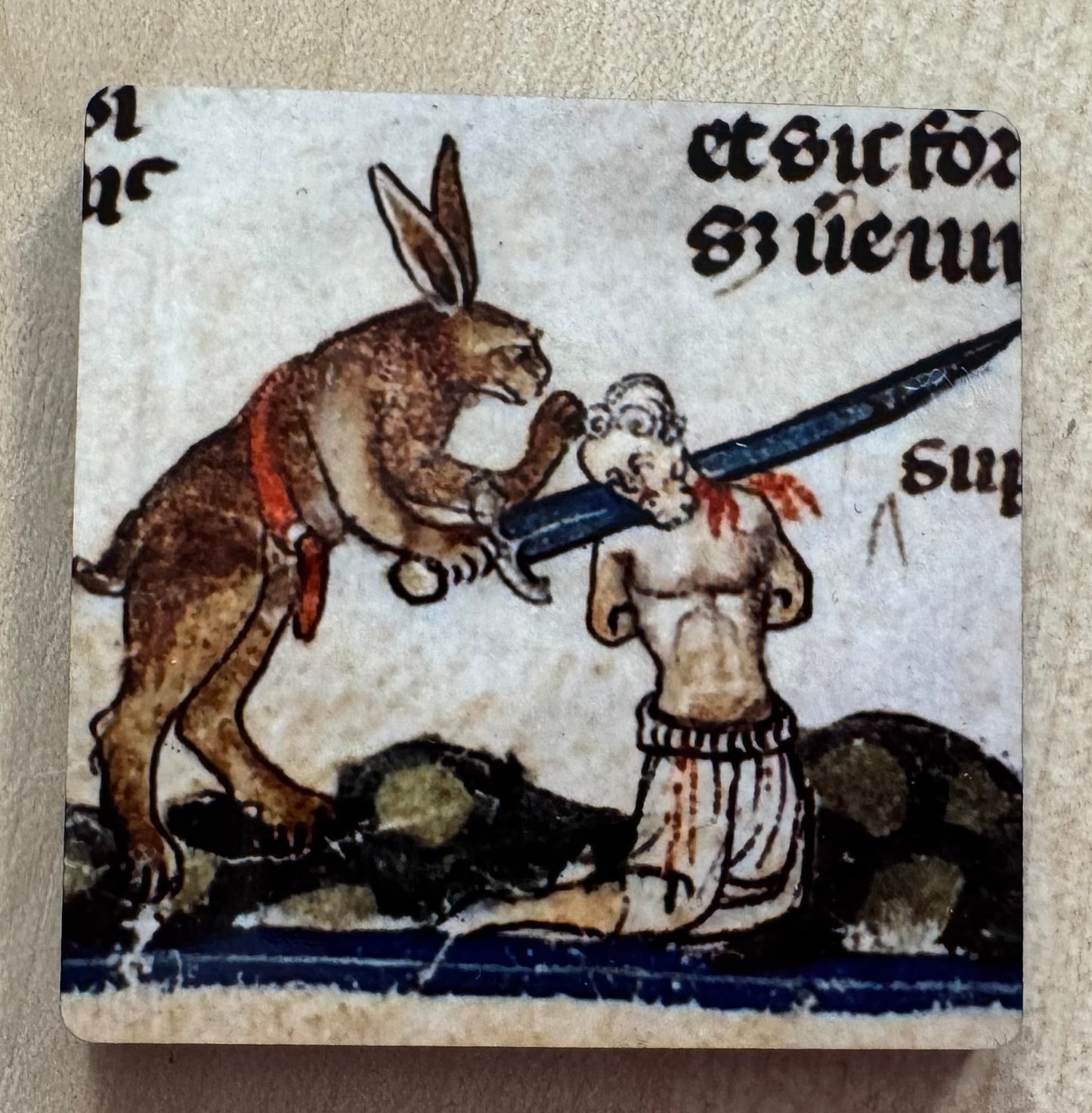 Medieval murder rabbit magnets