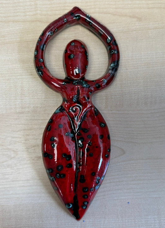 Goddess Wall Plaque - Solar Red glaze