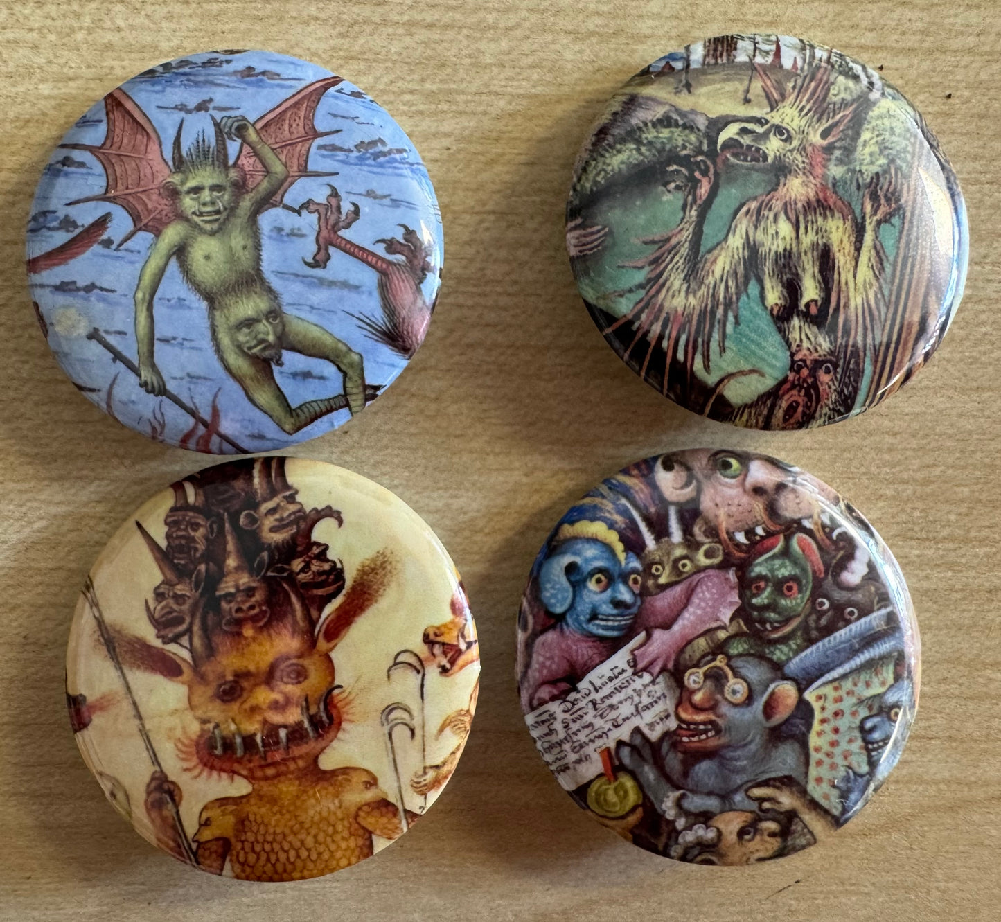 Demon Button Badges 32mm - Choose from 4 designs