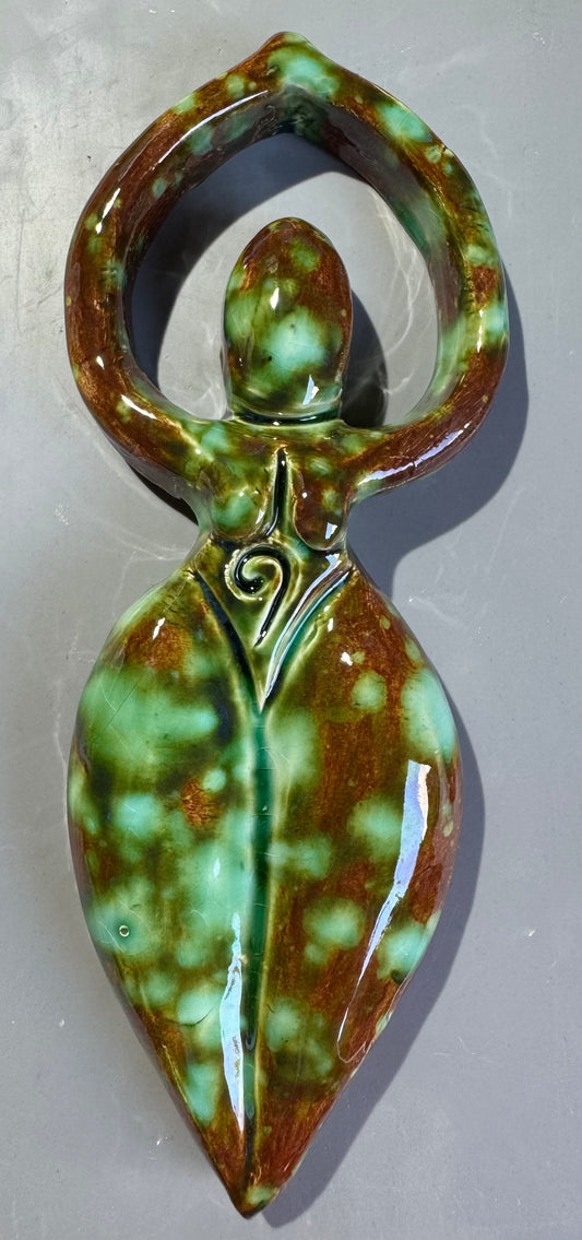 Goddess Wall Plaque -  Forest glaze