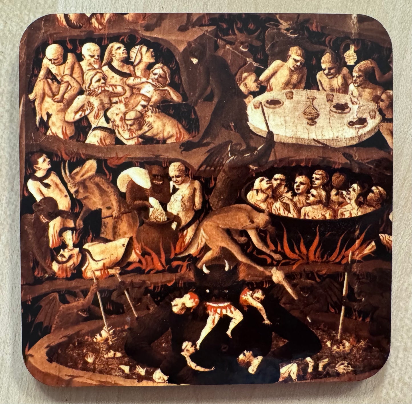 Last Judgement/Hell art coasters - set of 4