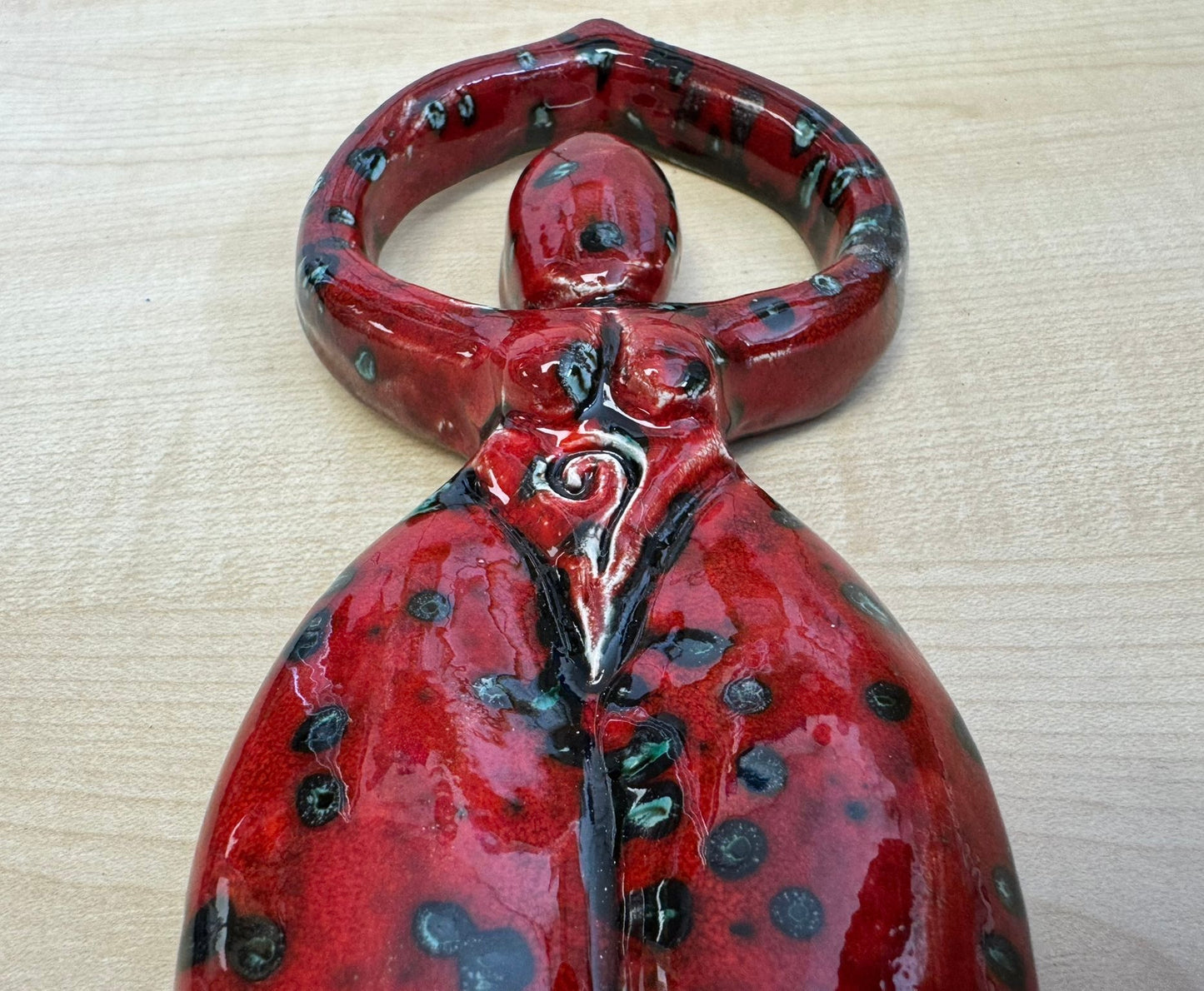 Goddess Wall Plaque - Solar Red glaze