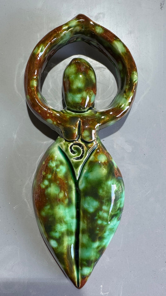 Goddess Wall Plaque -  Forest glaze