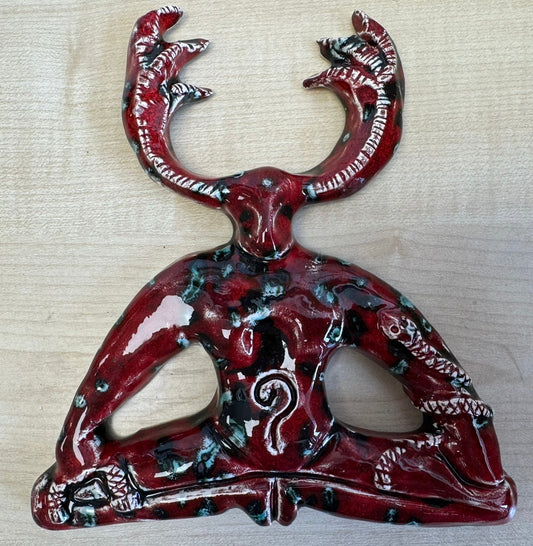 Horned God Wall Plaque - Red