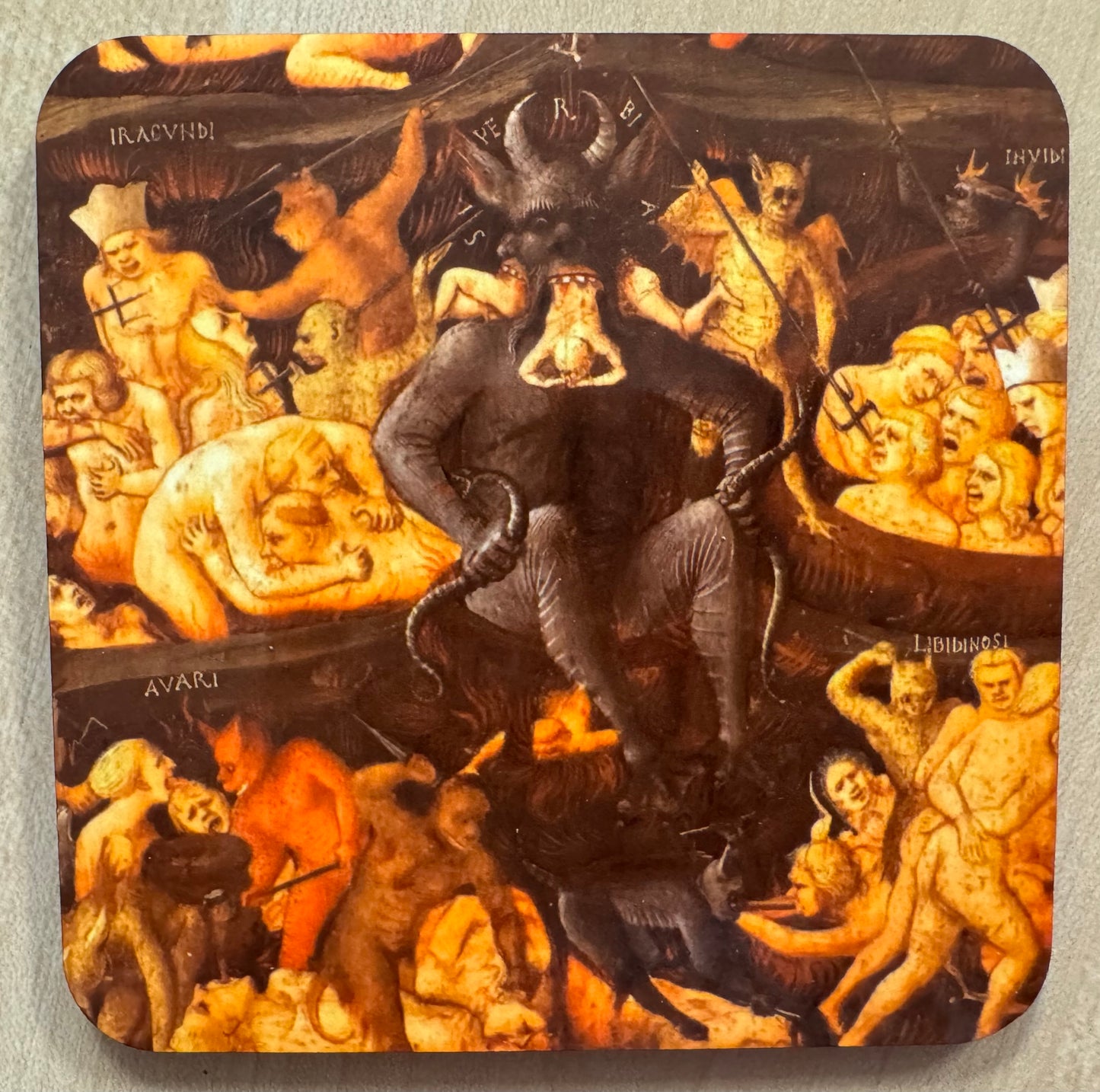 Last Judgement/Hell art coasters - set of 4