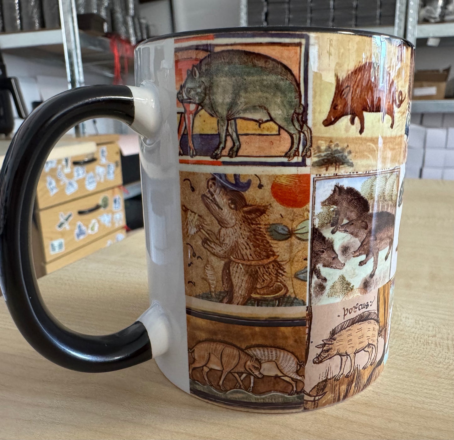 Medieval Wild Boar Collage Mug