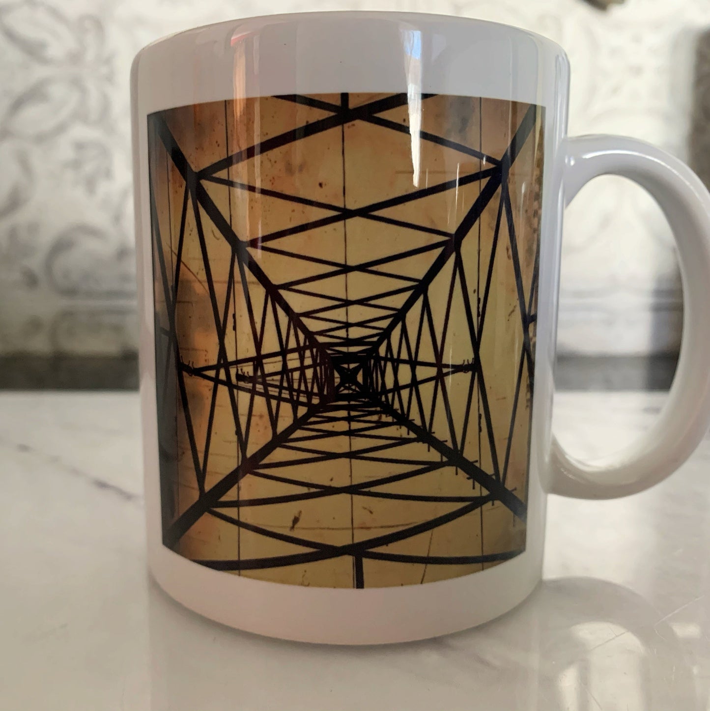 Pylon mug abstract up view