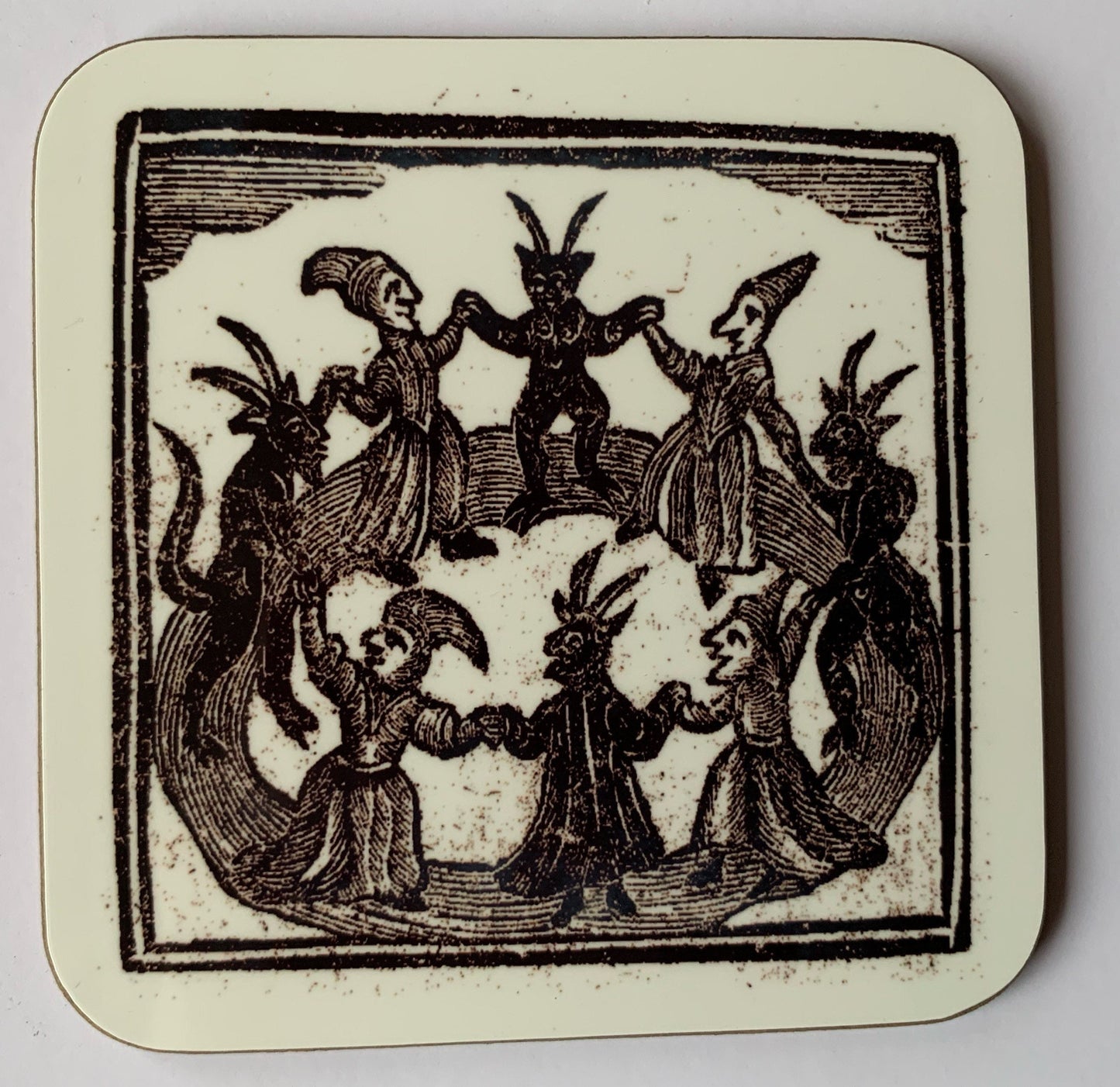 Woodcut Witches coasters - set of 4