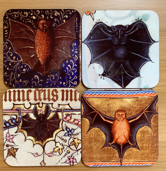 Medieval Bat coasters - set of 4
